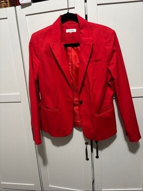 Calvin Klein Red Single-Button Tailored Blazer